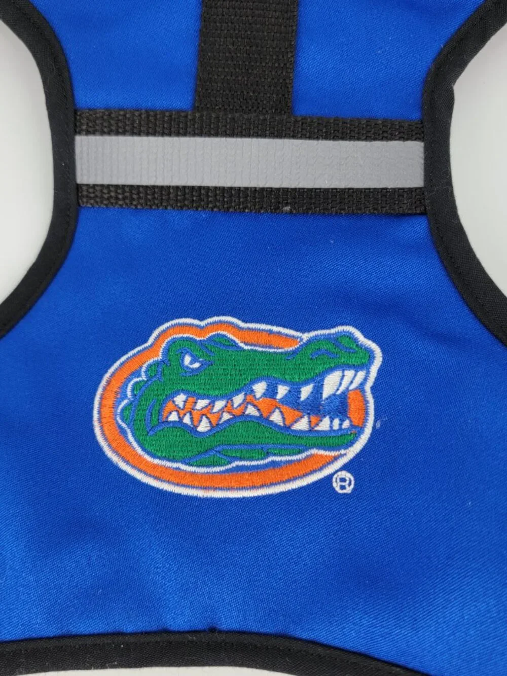 Florida Gators Hooded Harness Blue Black Reflective Stripe Mesh Large Dog